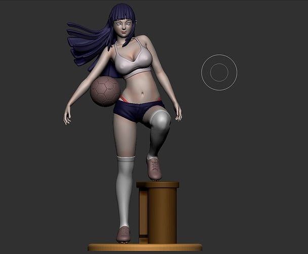 HInata Hyuga soccer Girl - fanart - statue - Print 3D model