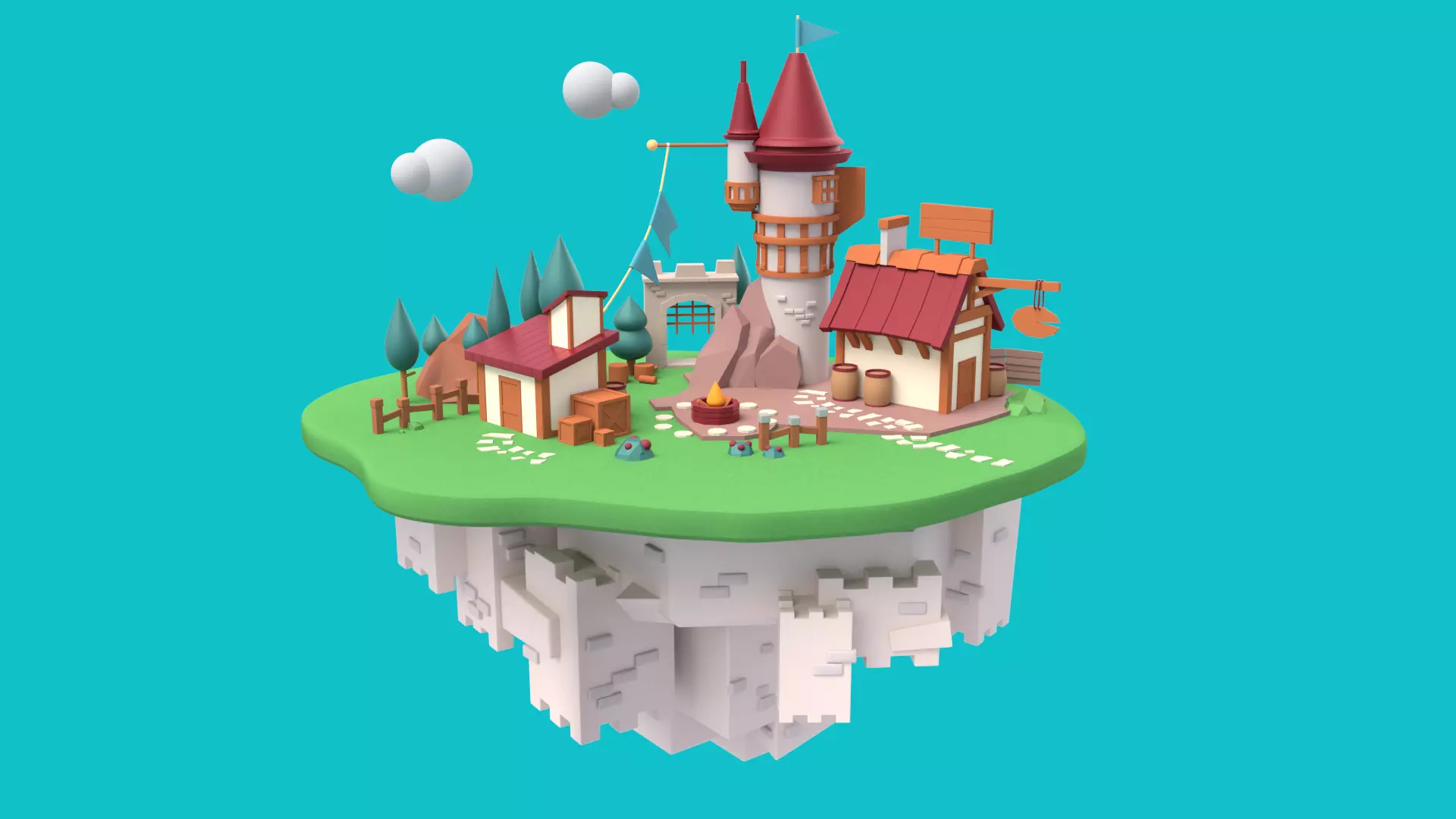 Small Island B 3D model_0