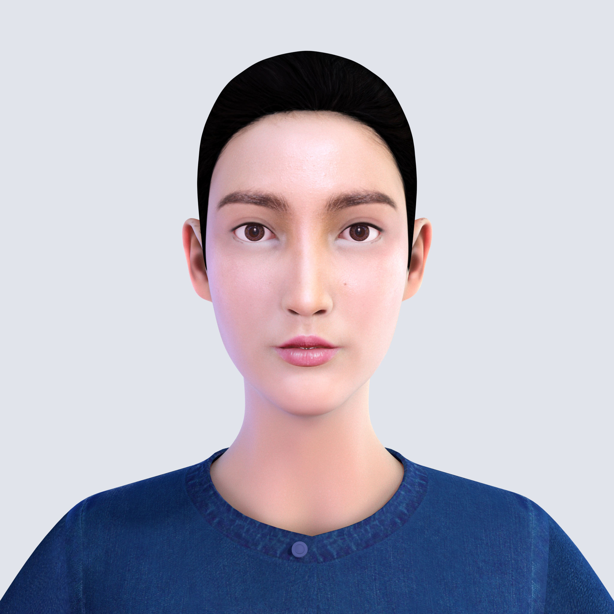 Thai Farmer Woman 3D model_4