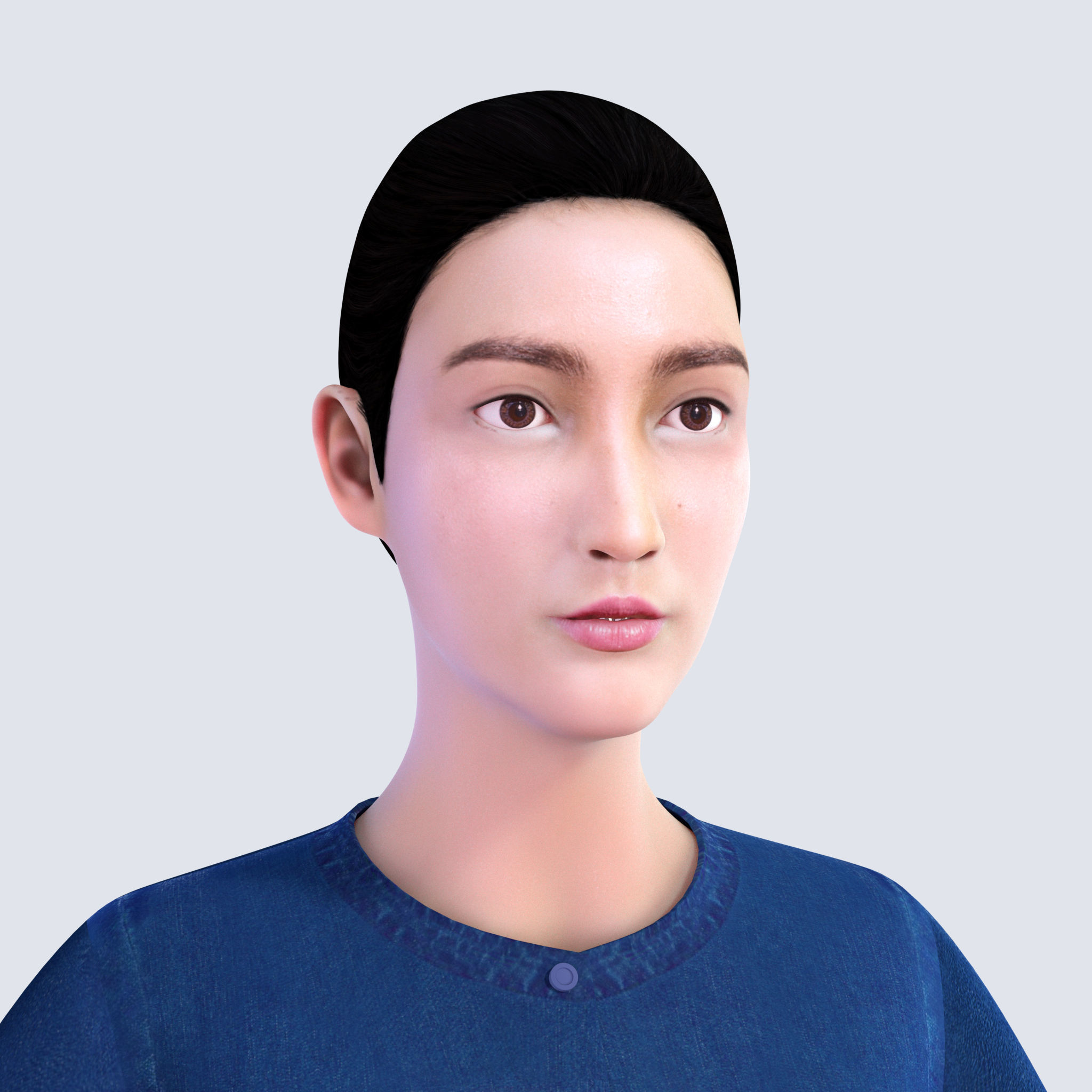 Thai Farmer Woman 3D model_5