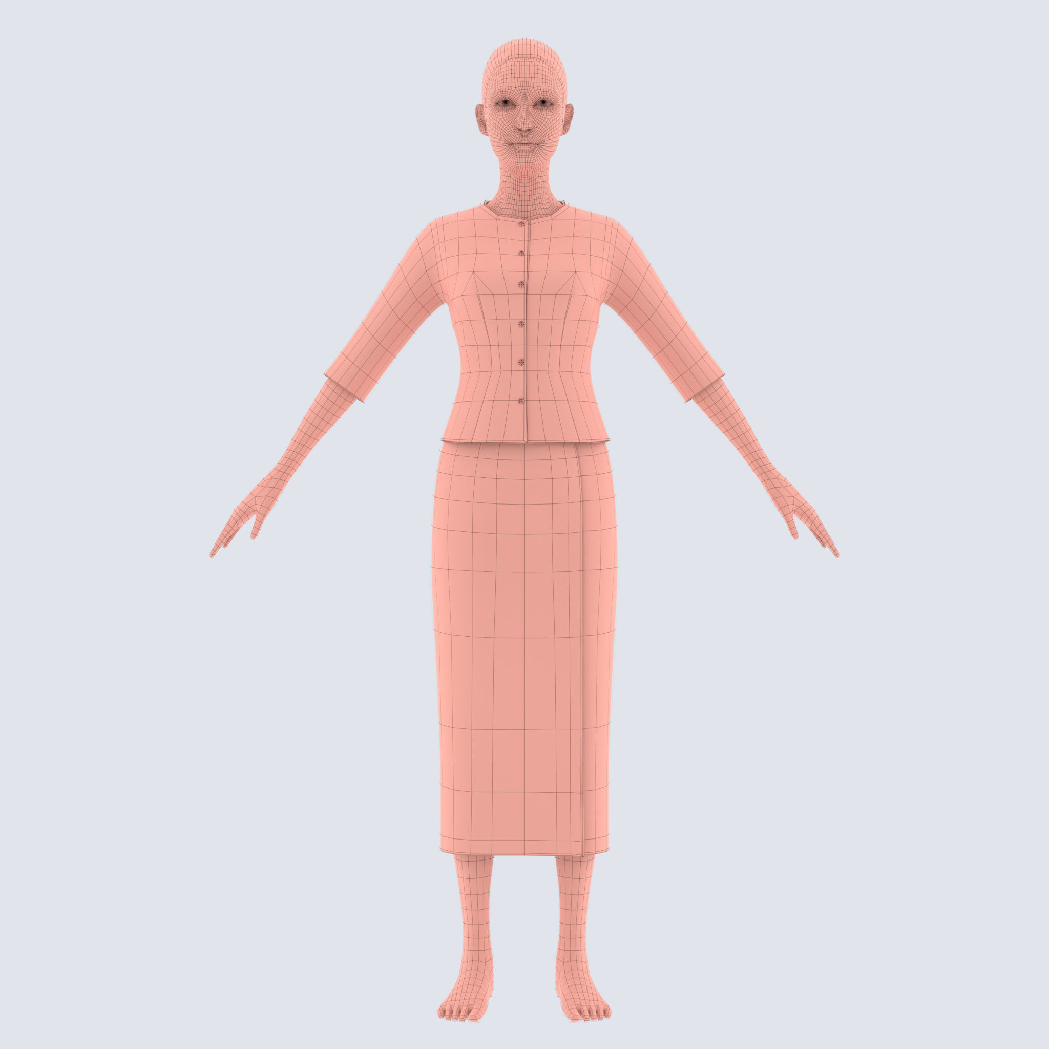 Thai Farmer Woman 3D model_6