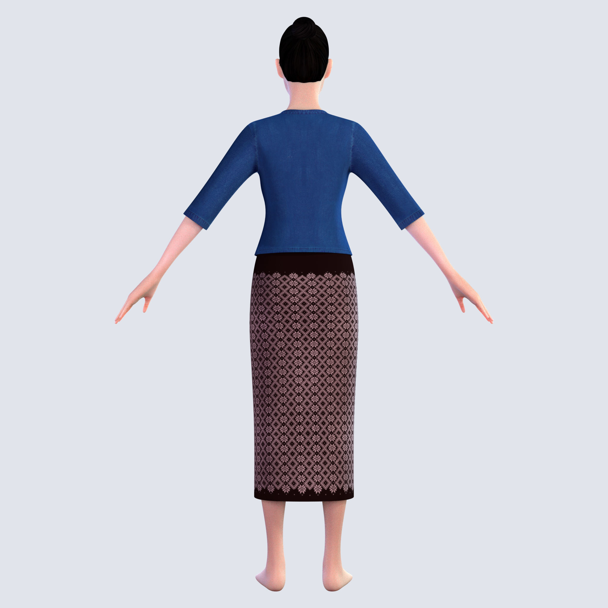 Thai Farmer Woman 3D model_3