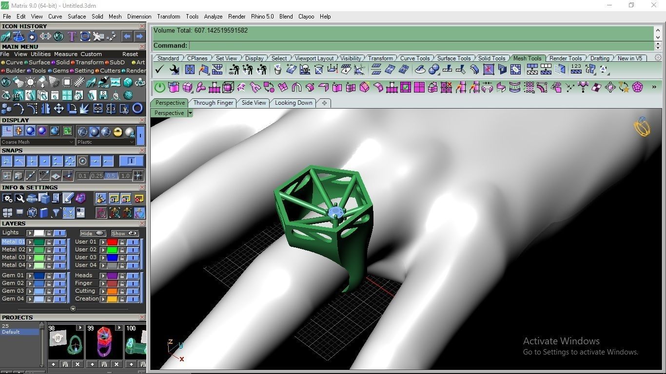 fashion ring 3D print model_2