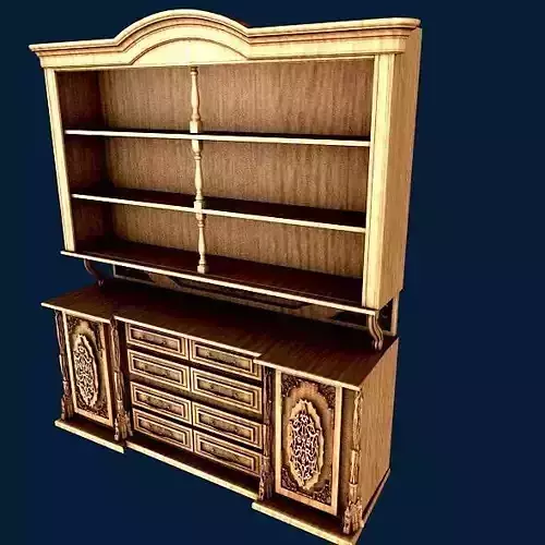 Buffet ornate hutch with drawers