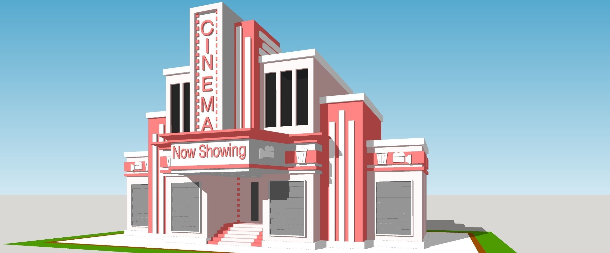 Cinema - Building Low-poly 3D model_1