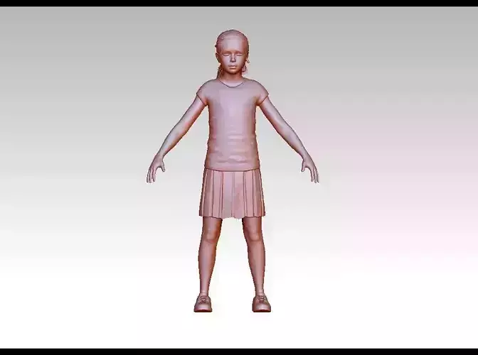 Teen realistic cute girl 3D print model