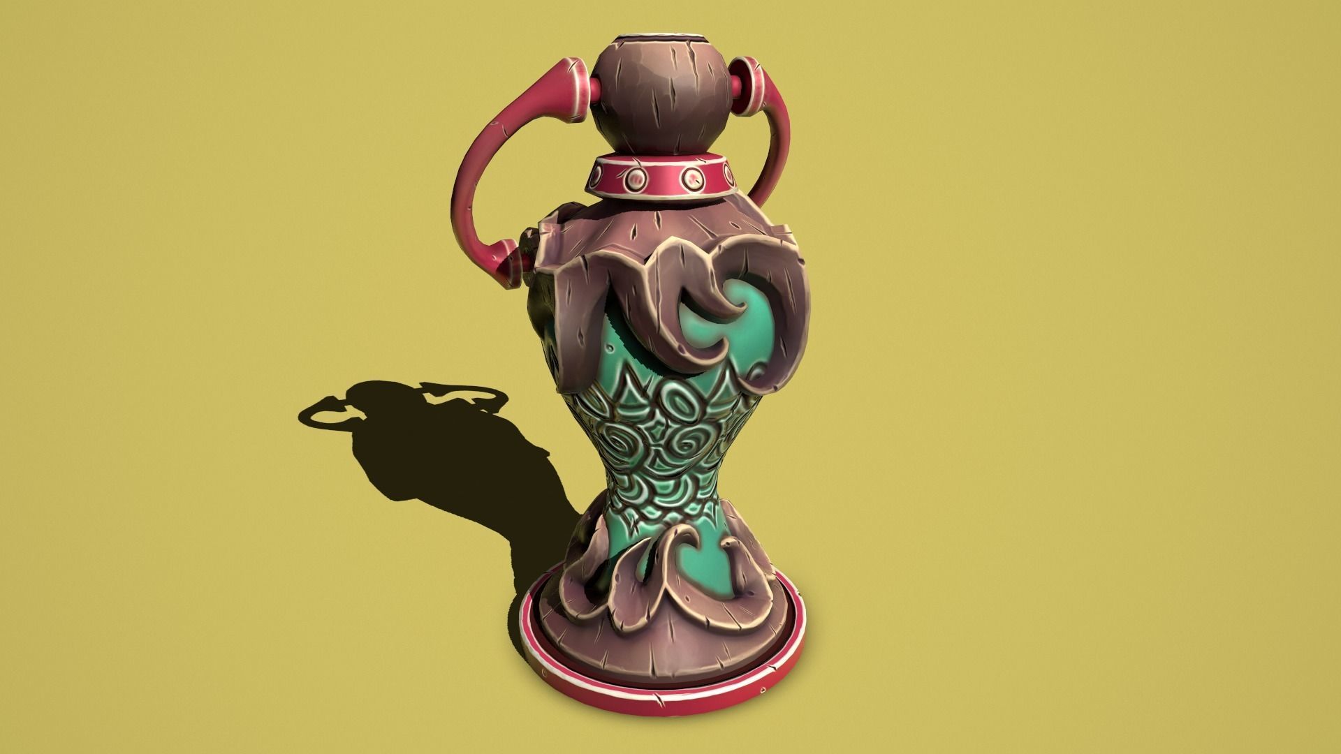 Fantasy flower lamp Low-poly 3D model_2