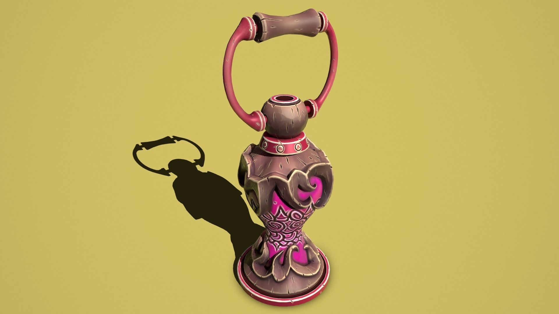 Fantasy flower lamp Low-poly 3D model_8