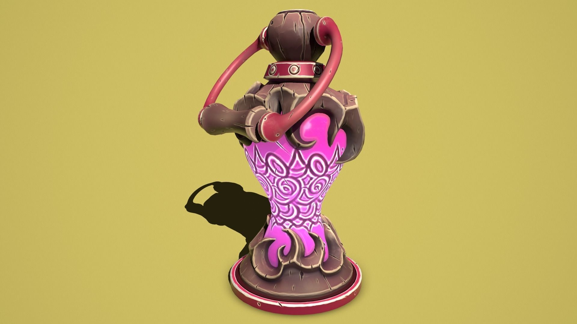 Fantasy flower lamp Low-poly 3D model_1