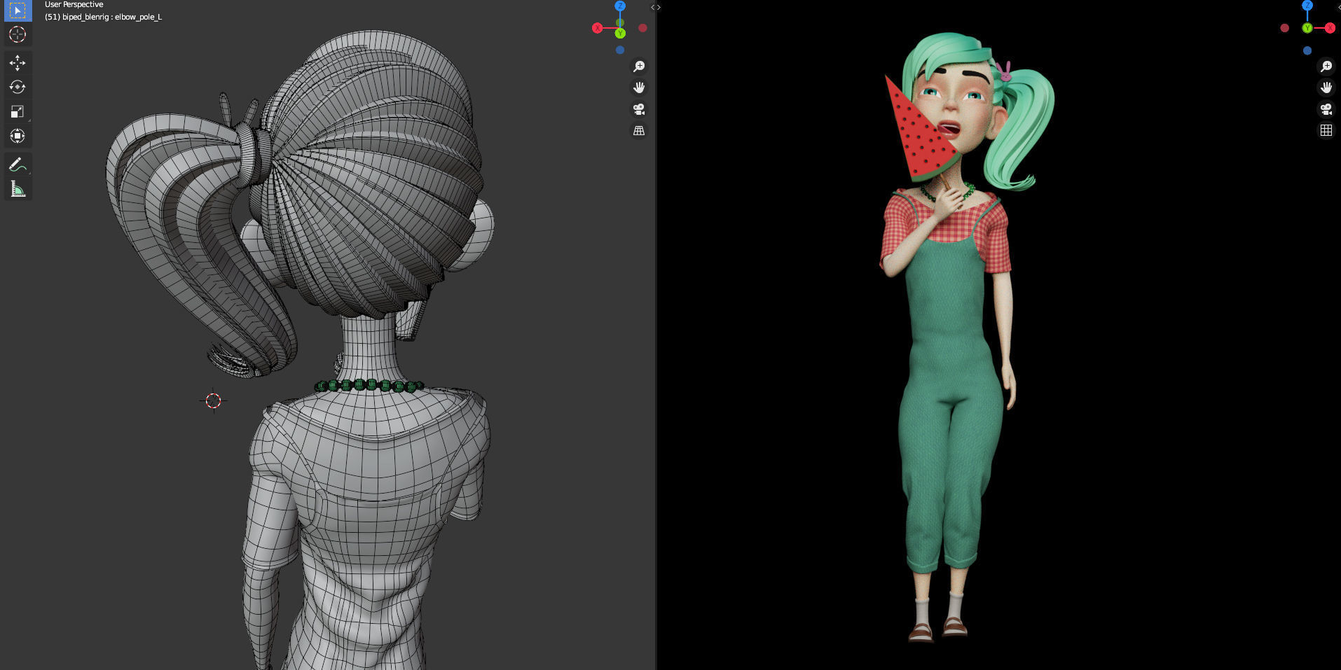 2 Rigged Stylized Character Boy and Girl - Blender 3D model_24