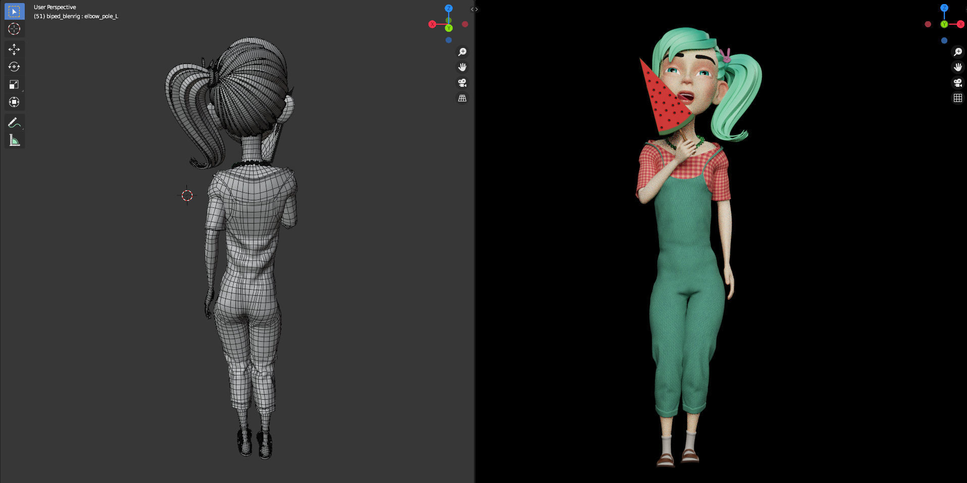 2 Rigged Stylized Character Boy and Girl - Blender 3D model_23
