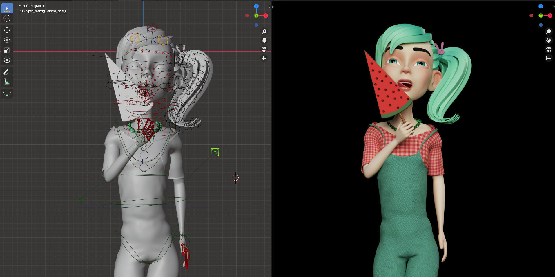 2 Rigged Stylized Character Boy and Girl - Blender 3D model_17