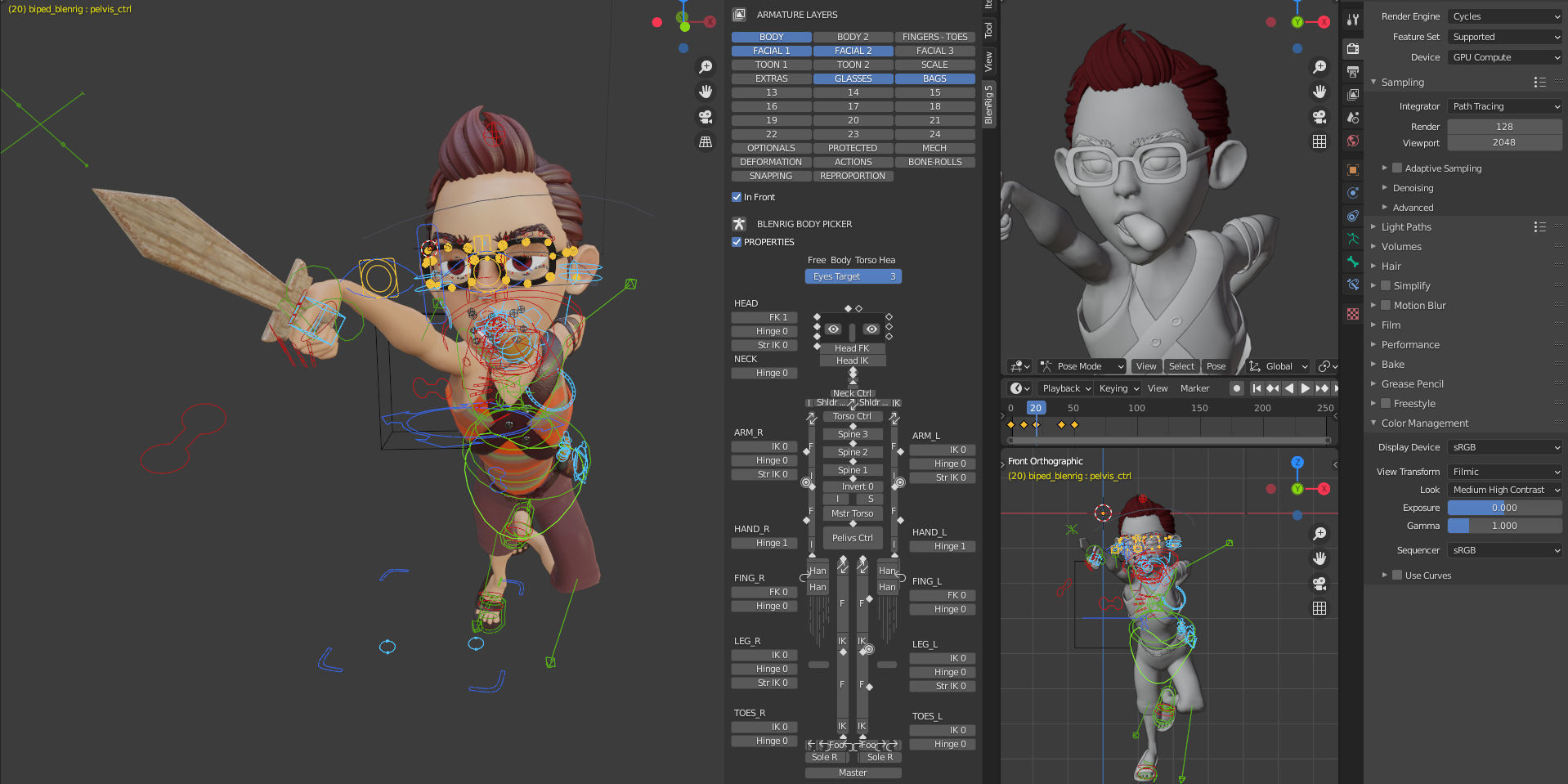 2 Rigged Stylized Character Boy and Girl - Blender 3D model_7