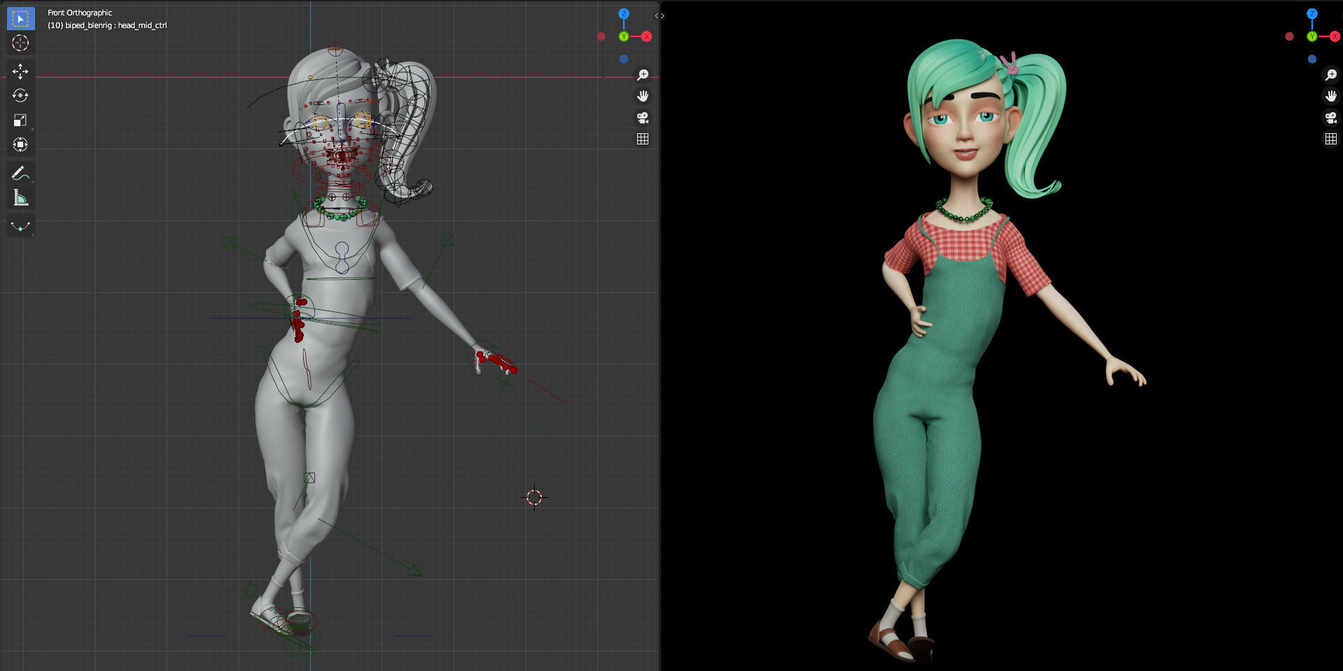 2 Rigged Stylized Character Boy and Girl - Blender 3D model_15