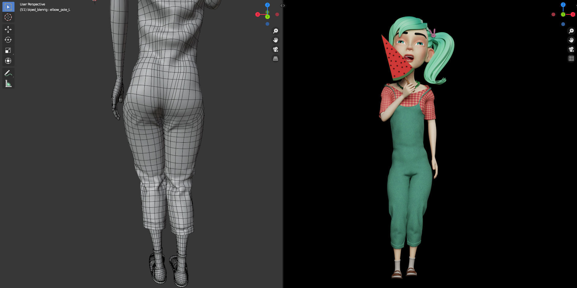 2 Rigged Stylized Character Boy and Girl - Blender 3D model_25