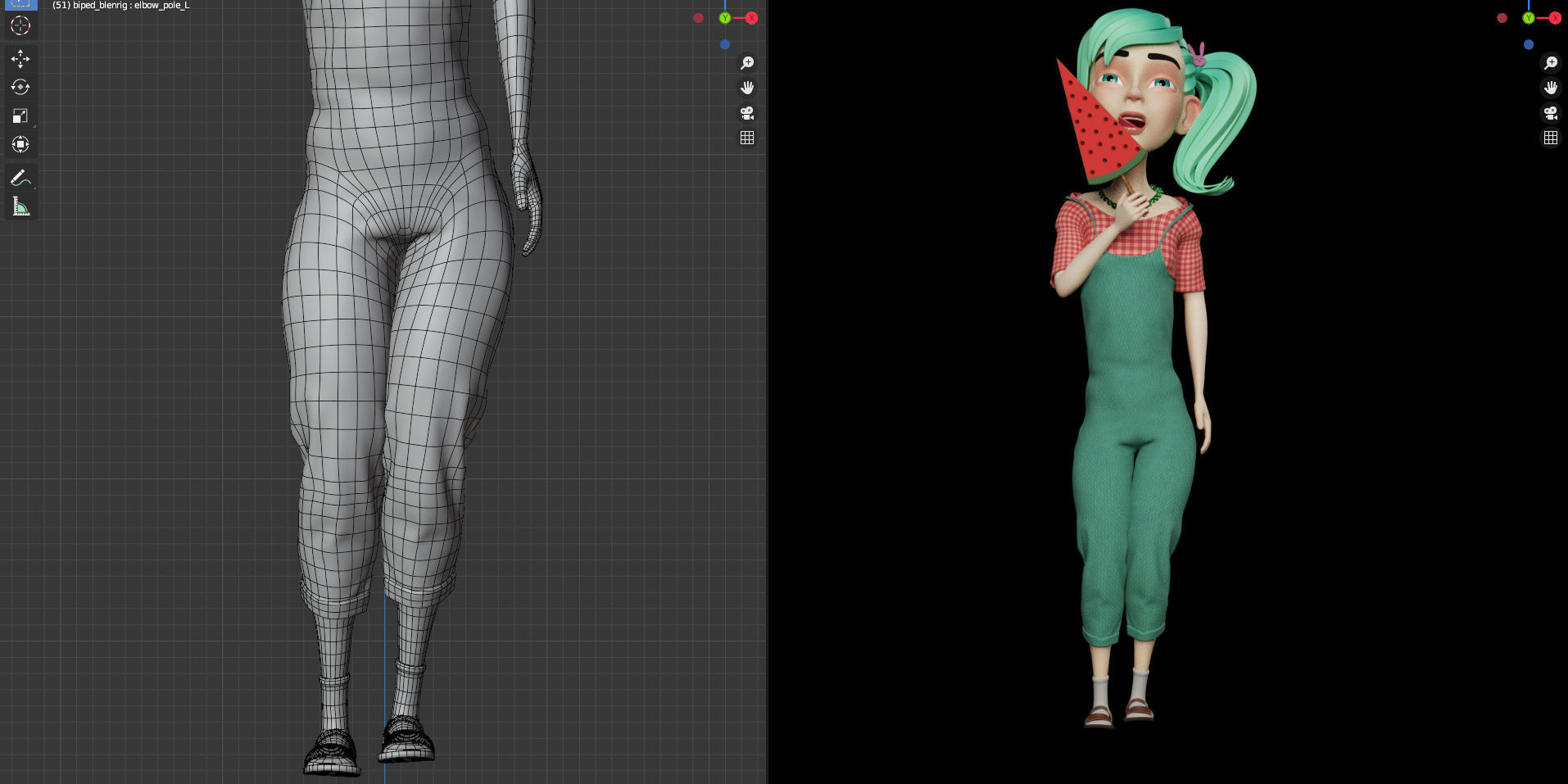 2 Rigged Stylized Character Boy and Girl - Blender 3D model_20