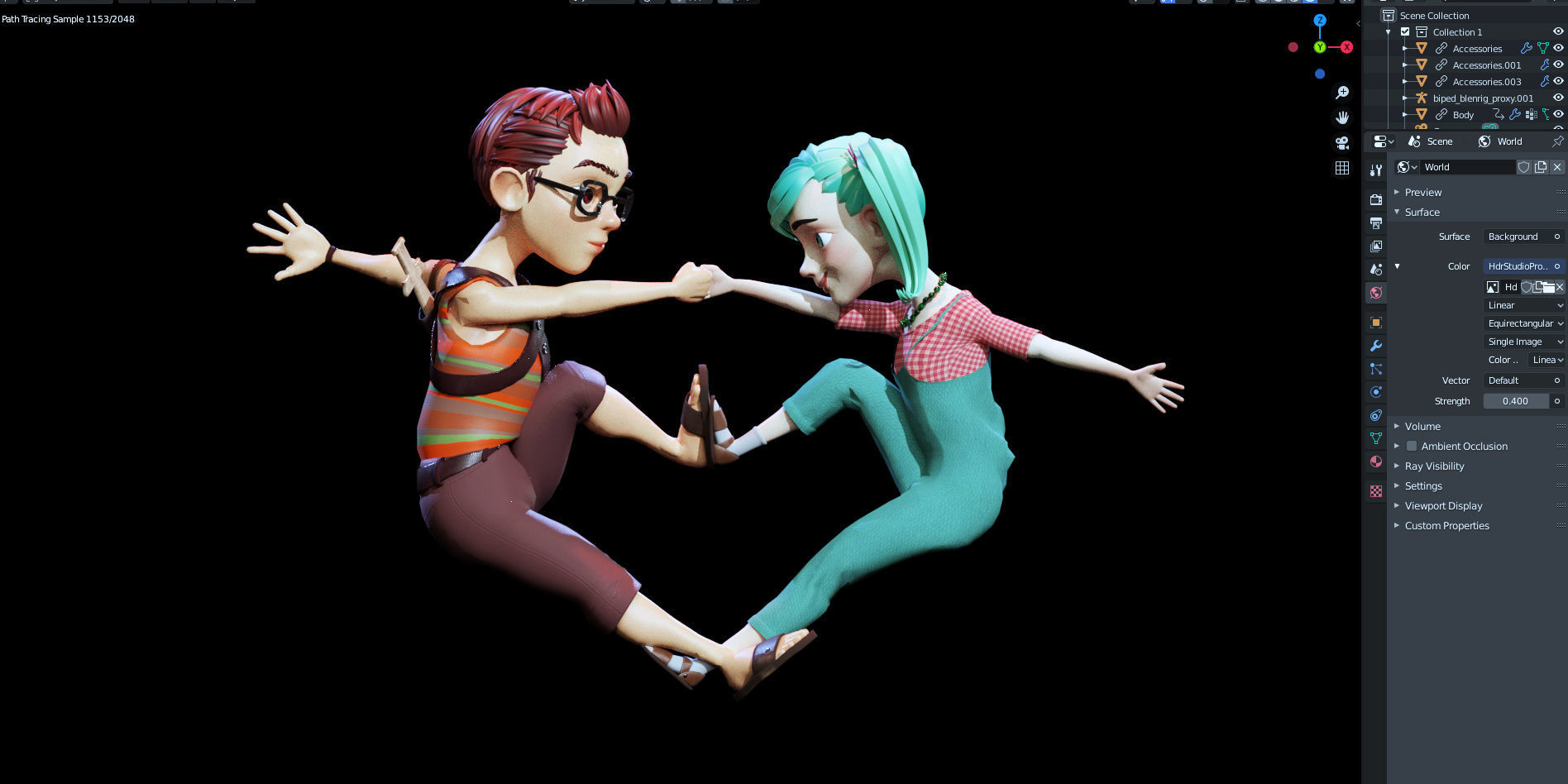 2 Rigged Stylized Character Boy and Girl - Blender 3D model_1