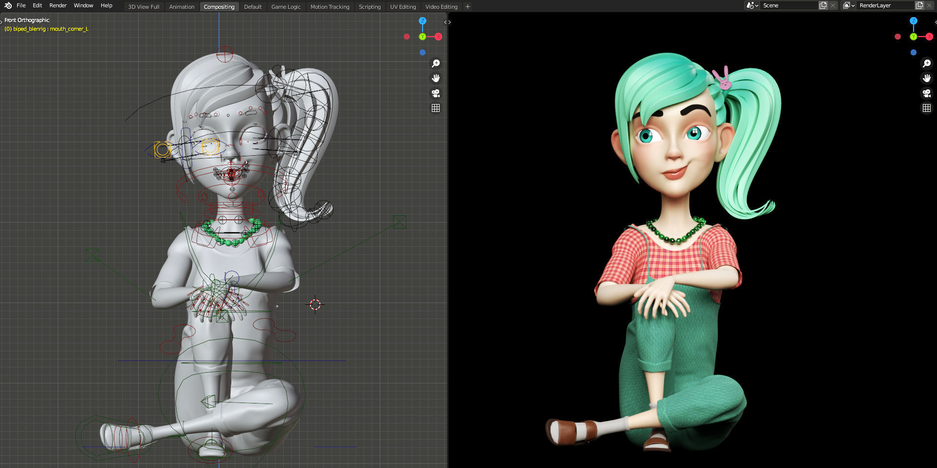 2 Rigged Stylized Character Boy and Girl - Blender 3D model_14