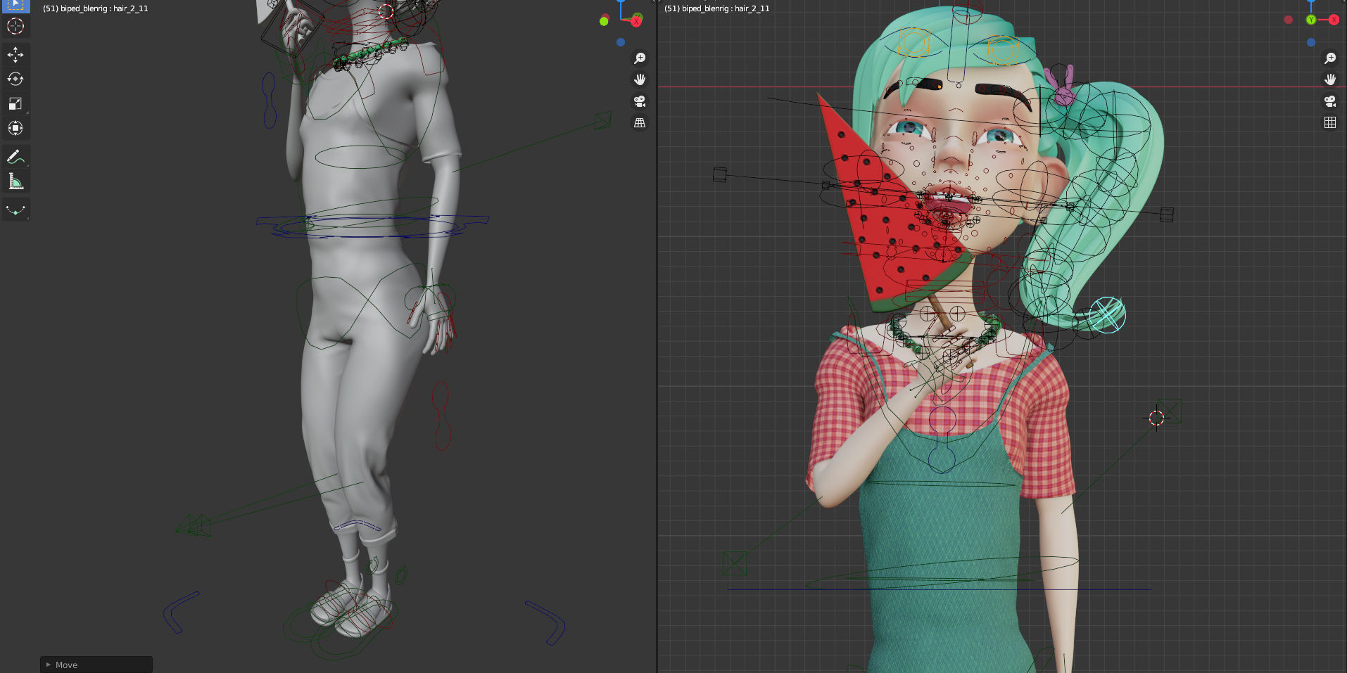 2 Rigged Stylized Character Boy and Girl - Blender 3D model_27