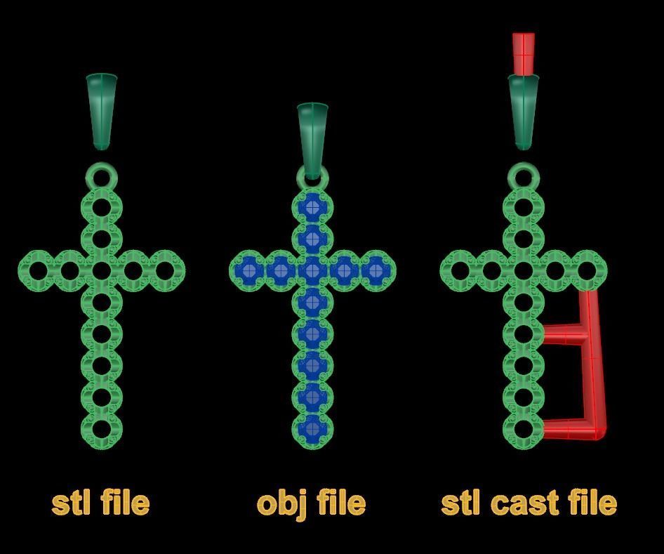 Large Diamond Cross 4mm 3D print model_6