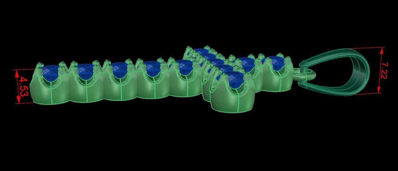 Large Diamond Cross 4mm 3D print model_8