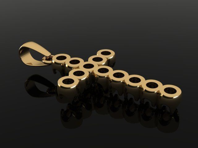 Large Diamond Cross 4mm 3D print model_3