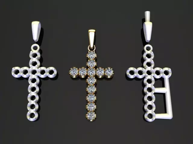 Large Diamond Cross 4mm 3D print model_0