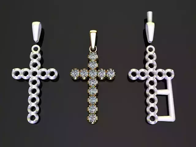Large Diamond Cross 4mm