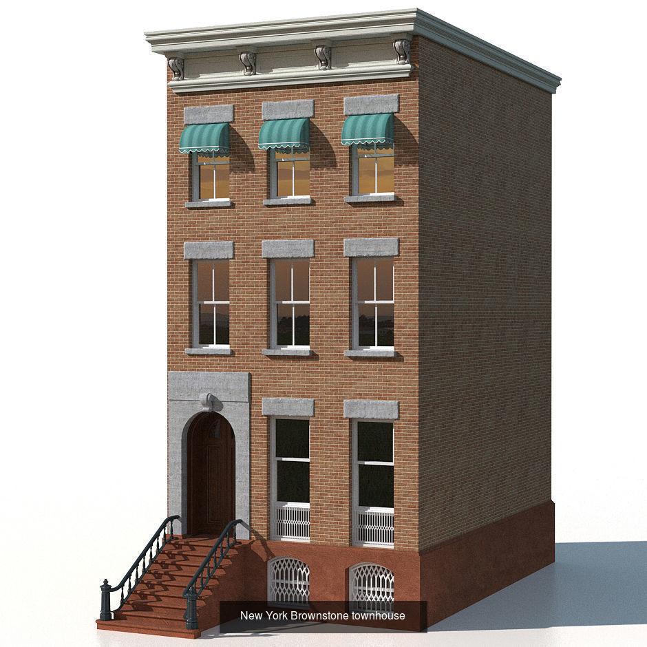 Brownstone architecture 3D Model Collection_5