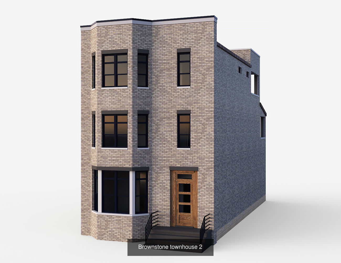 Brownstone architecture 3D Model Collection_4