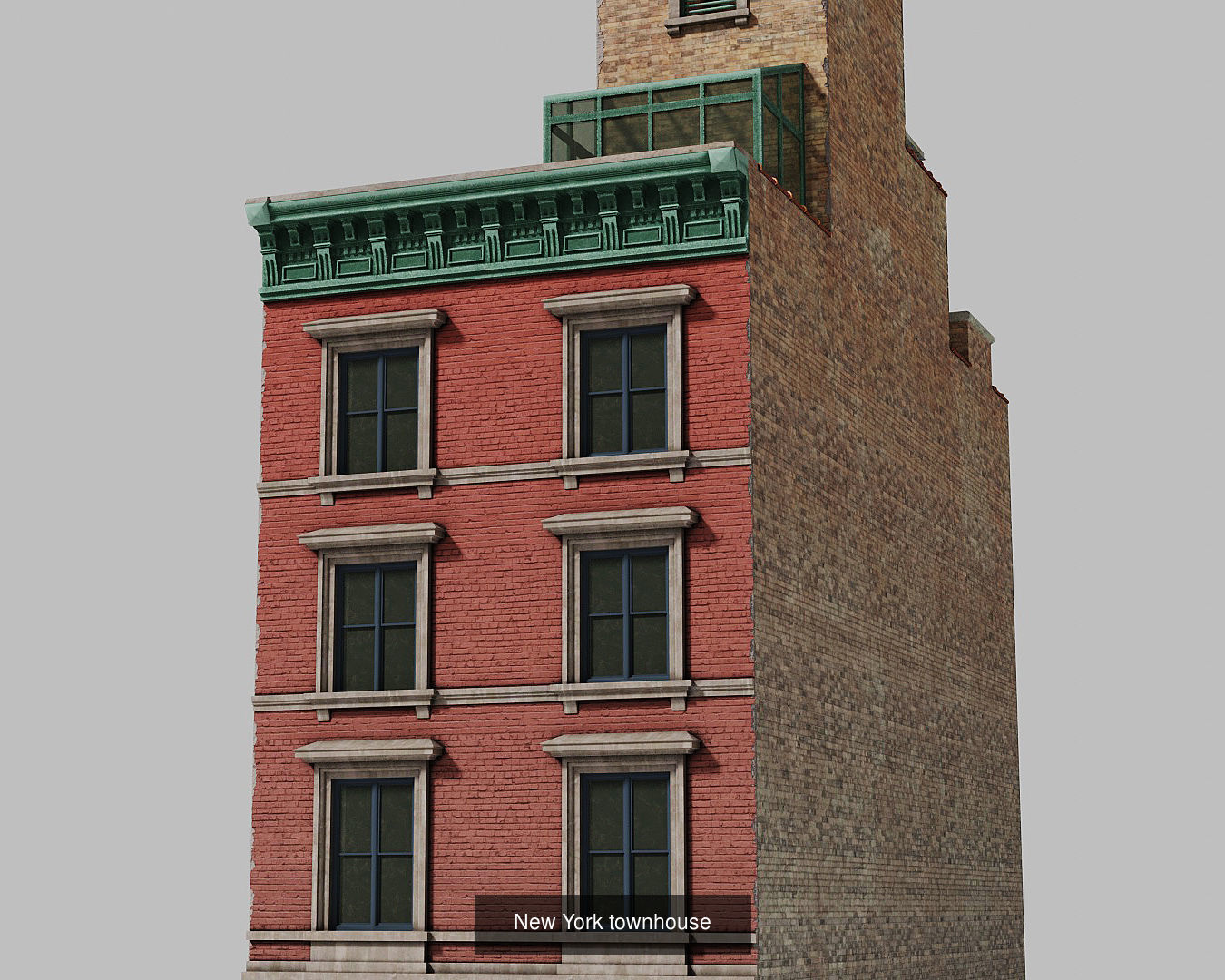 Brownstone architecture 3D Model Collection_1