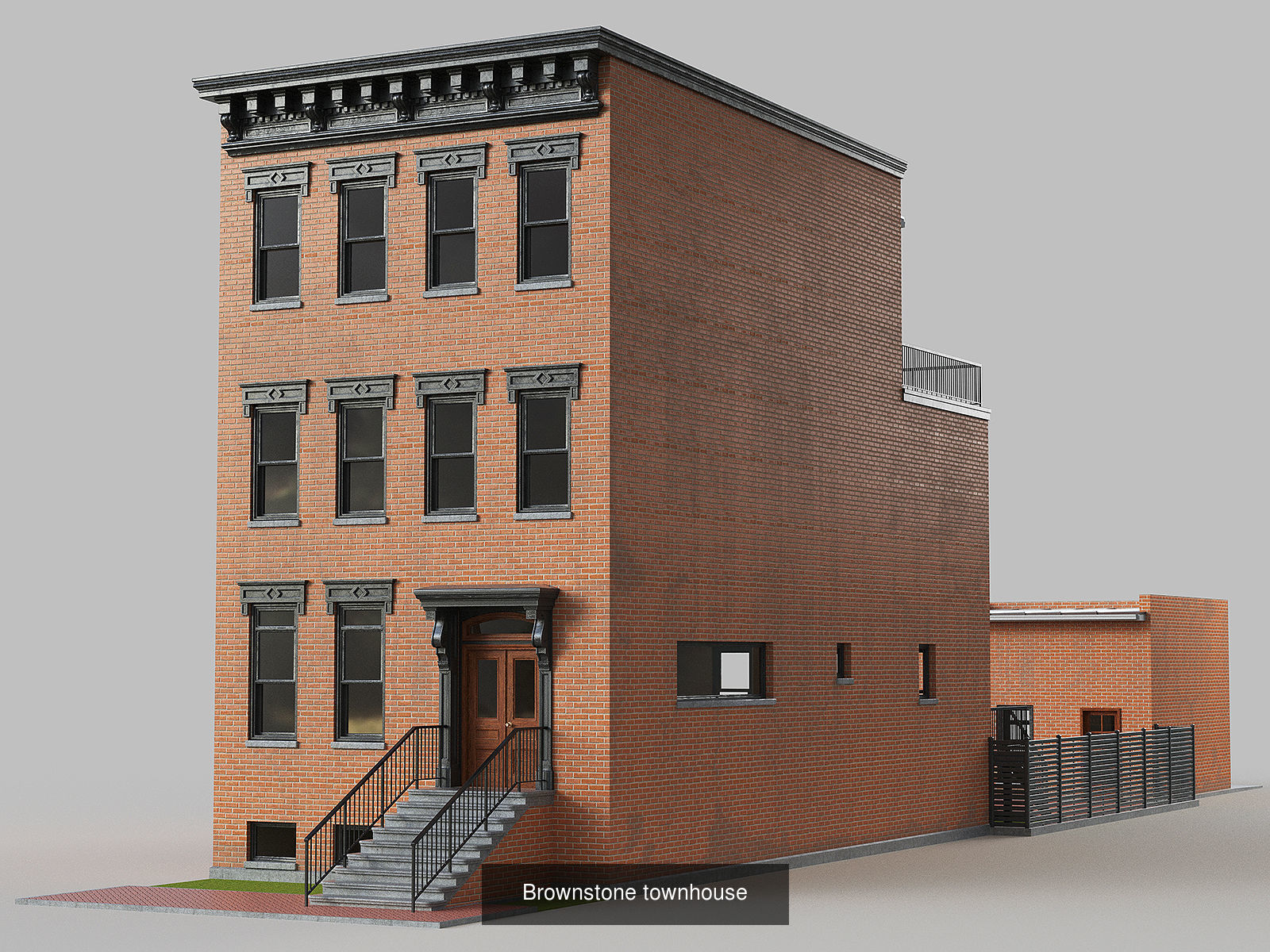 Brownstone architecture 3D Model Collection_3