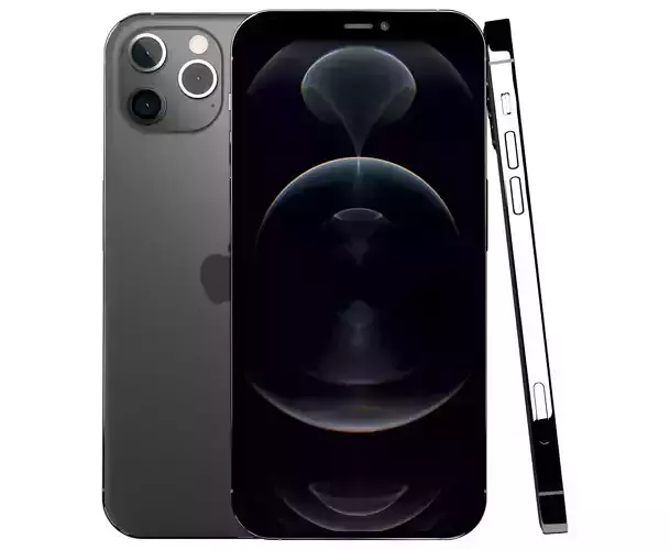 Apple iPhone 12 Pro Max Graphite Low-poly 3D model