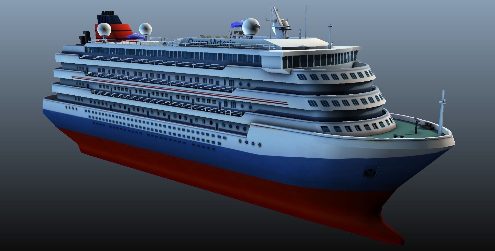 Cruise Liner - low poly Low-poly 3D model_14