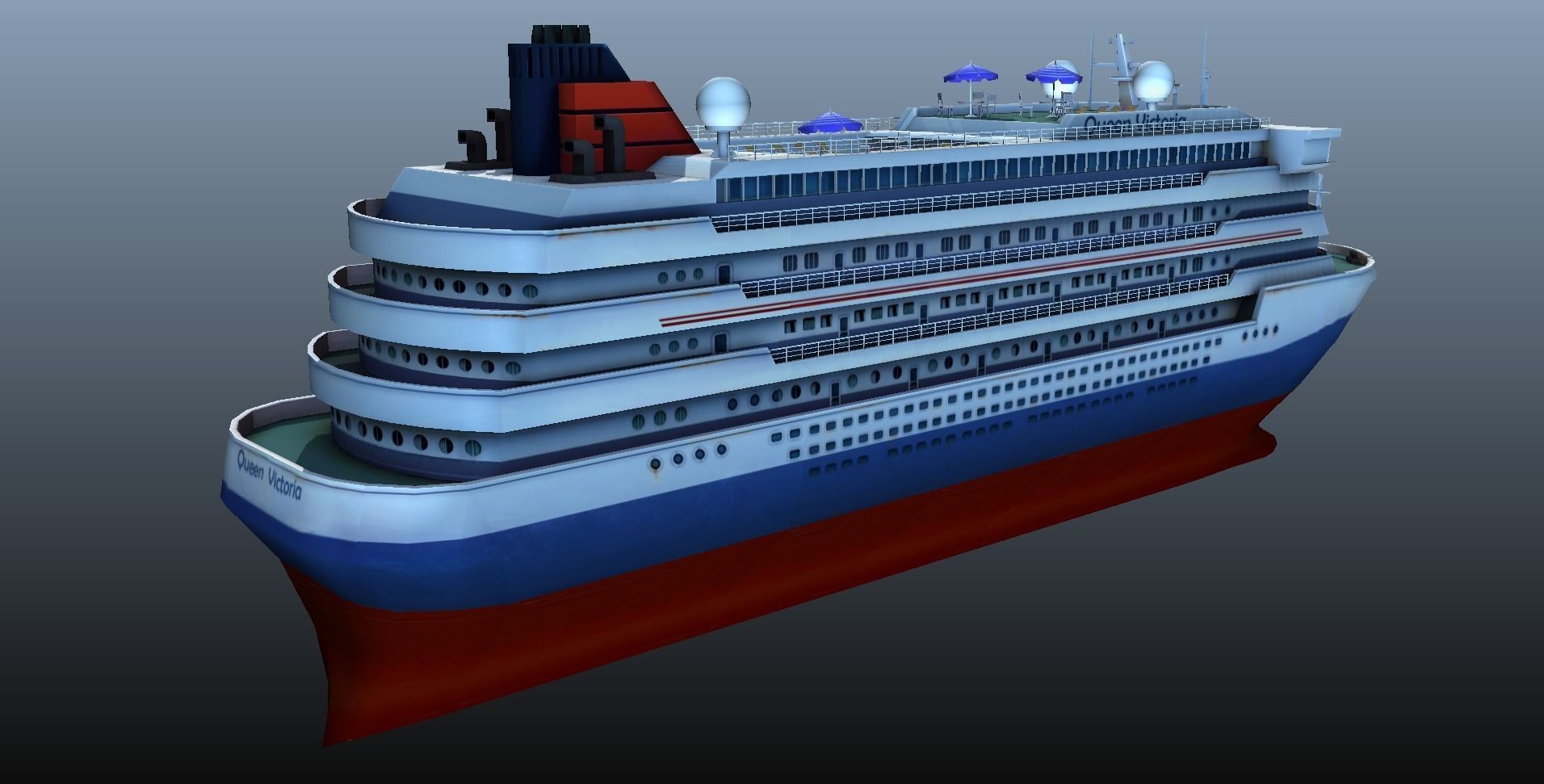 Cruise Liner - low poly Low-poly 3D model_13