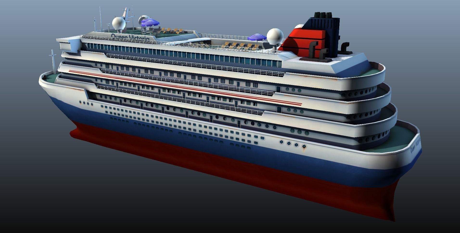 Cruise Liner - low poly Low-poly 3D model_12