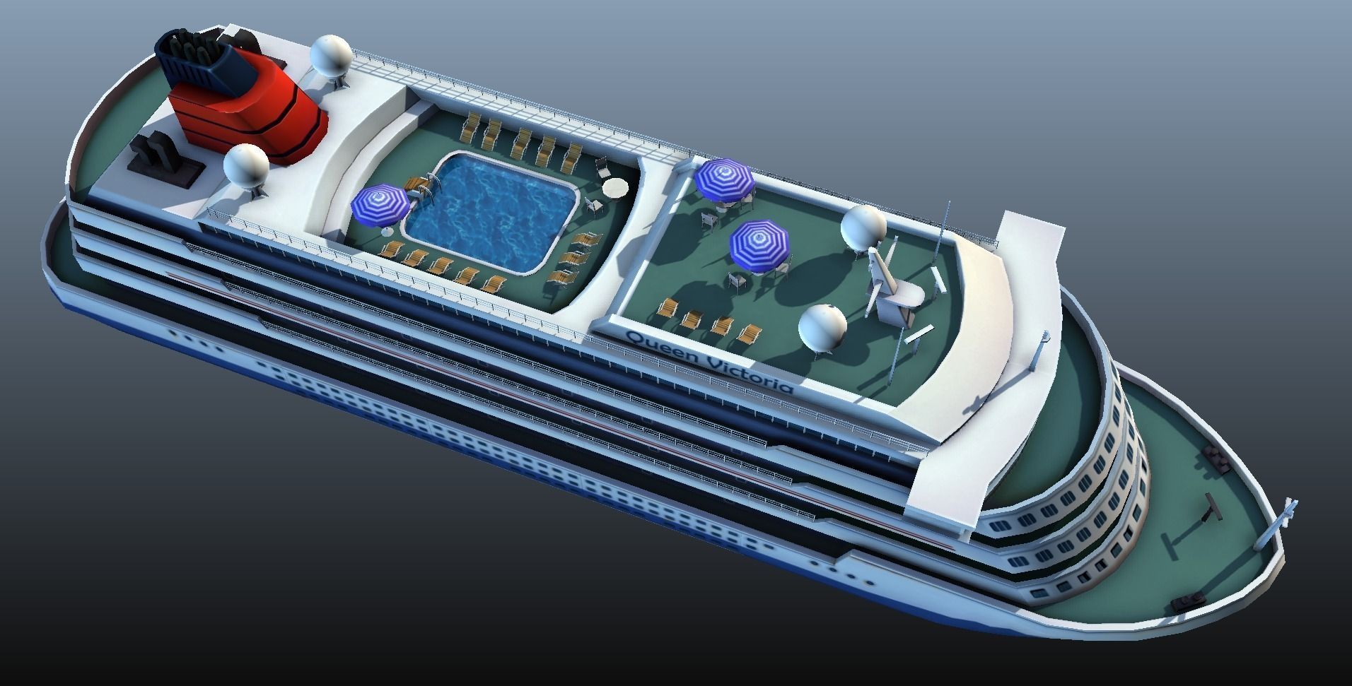 Cruise Liner - low poly Low-poly 3D model_15
