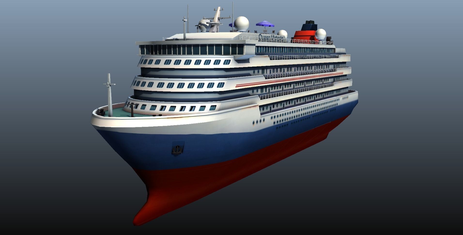 Cruise Liner - low poly Low-poly 3D model_10