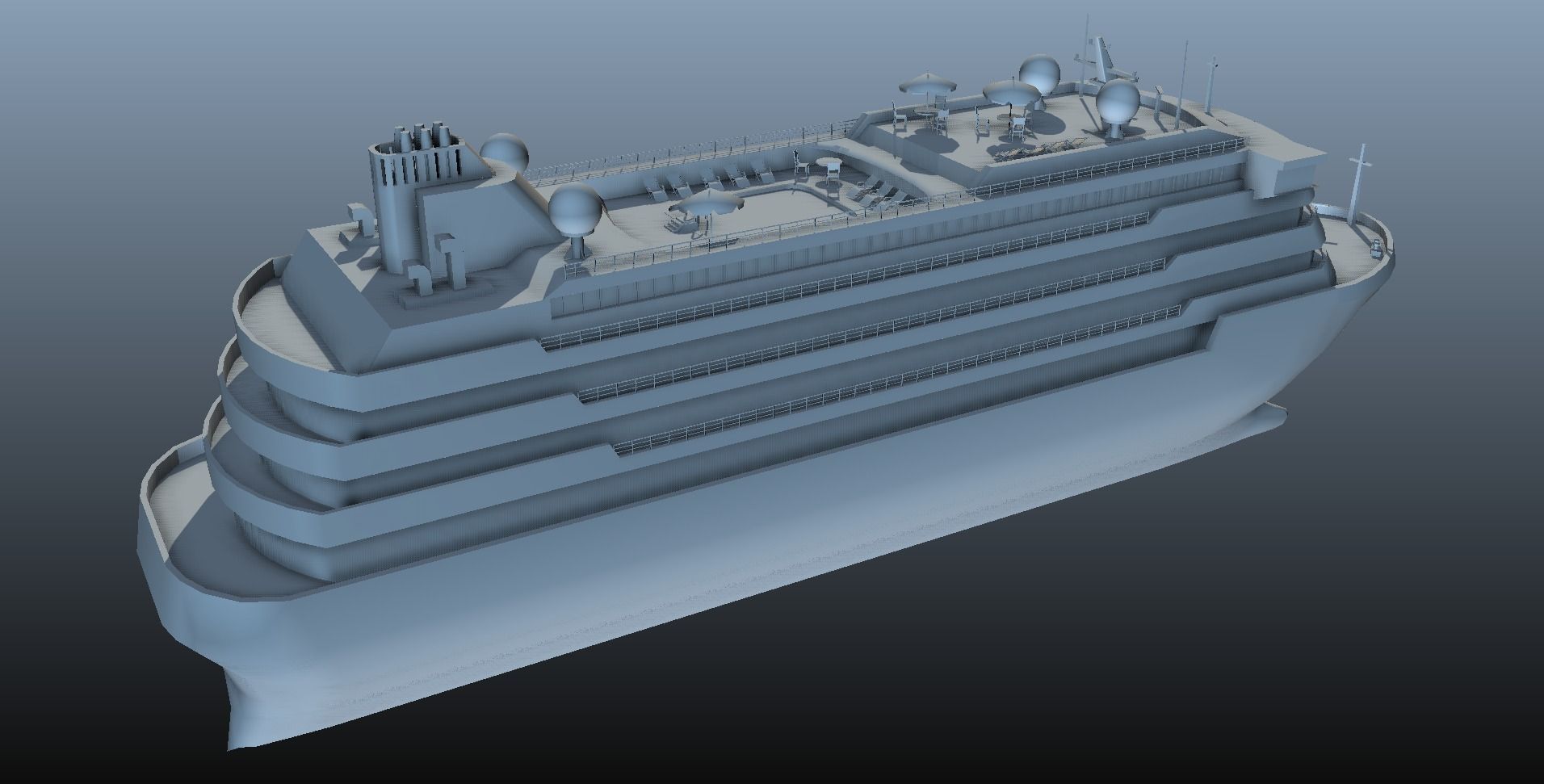 Cruise Liner - low poly Low-poly 3D model_21