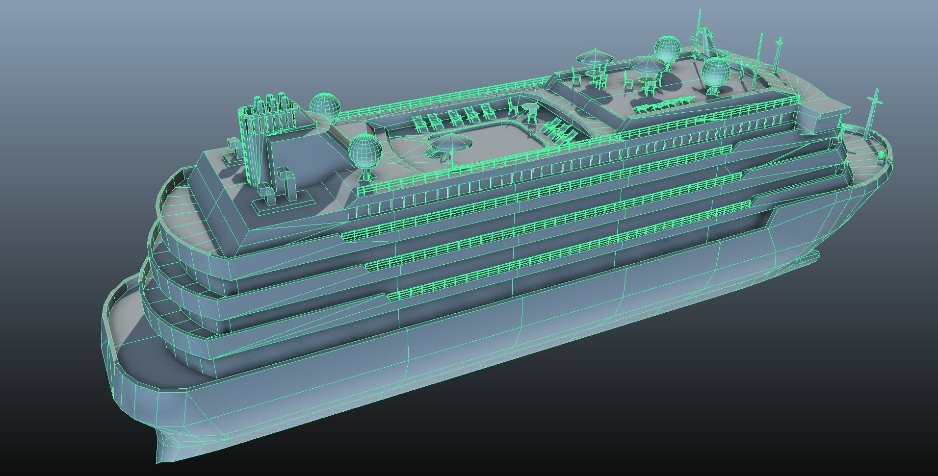 Cruise Liner - low poly Low-poly 3D model_22