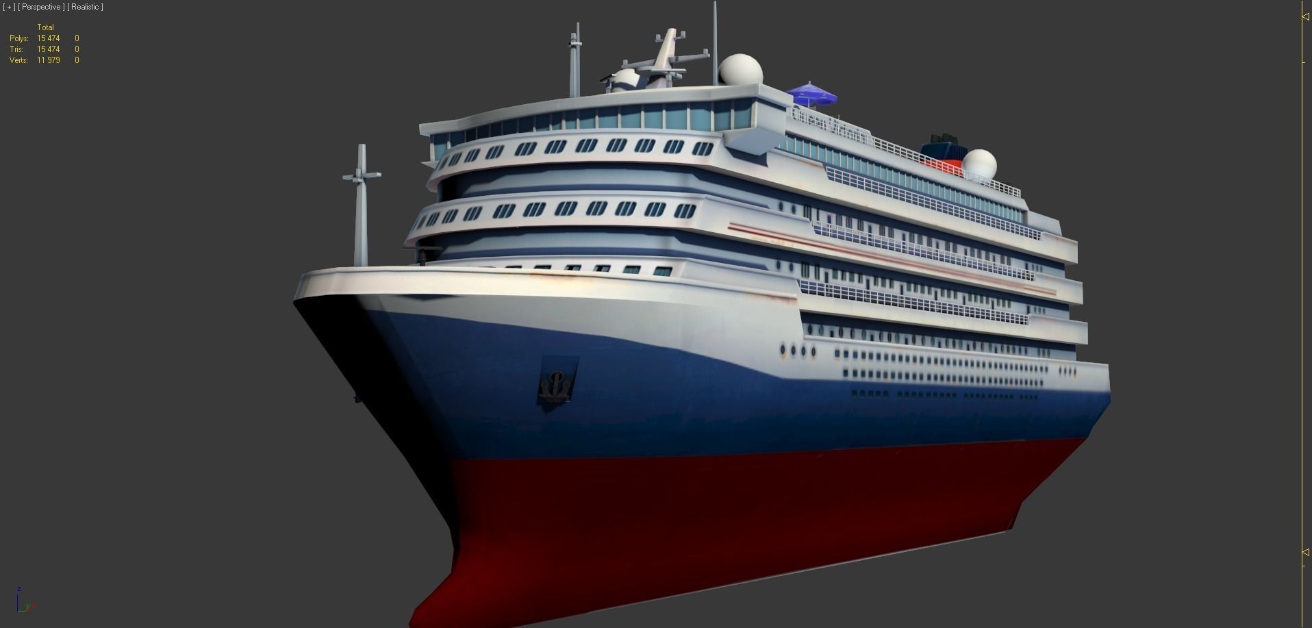 Cruise Liner - low poly Low-poly 3D model_5