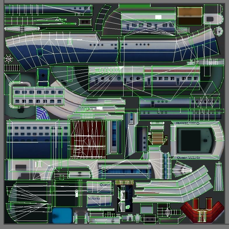Cruise Liner - low poly Low-poly 3D model_9