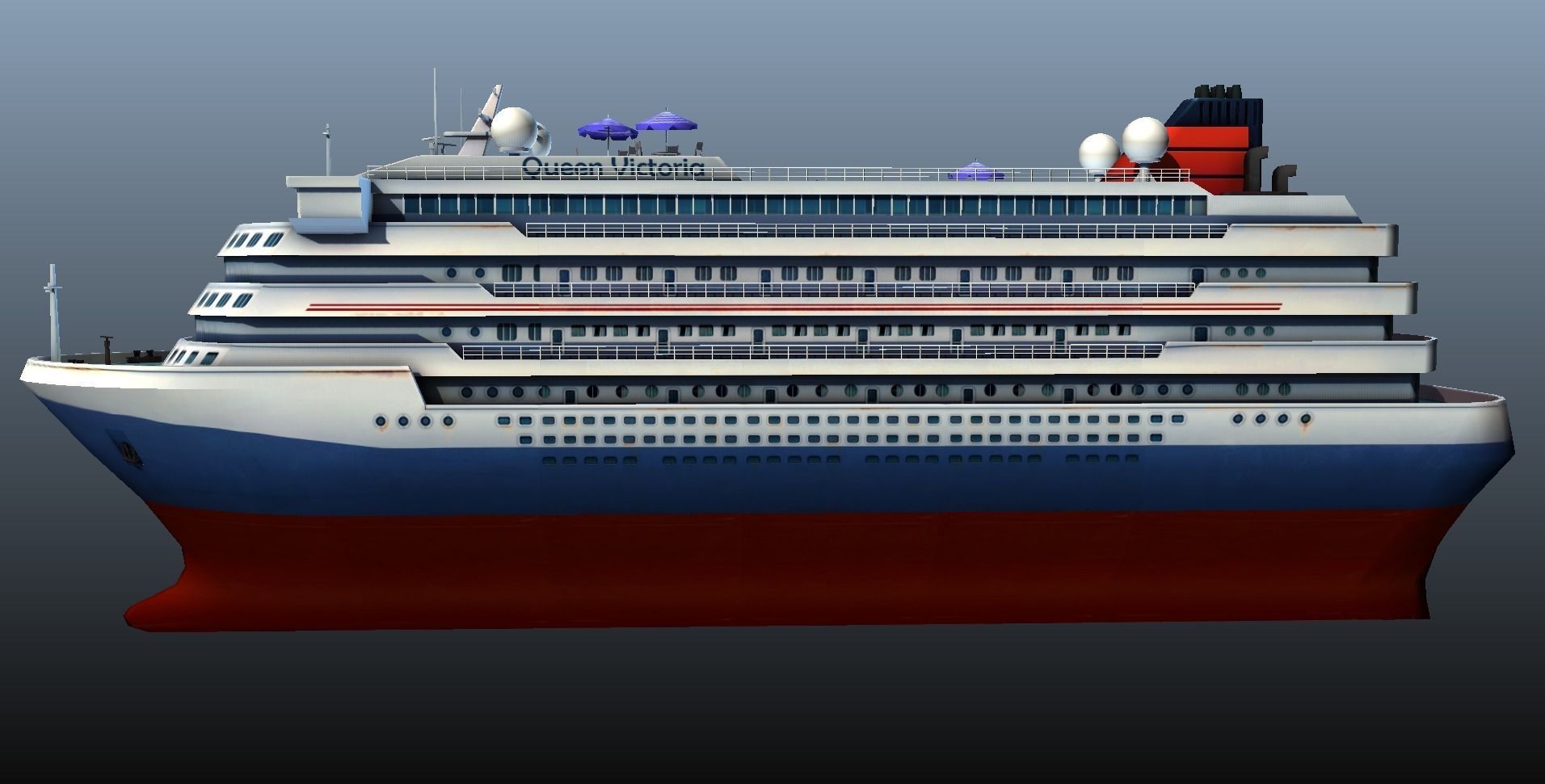 Cruise Liner - low poly Low-poly 3D model_11