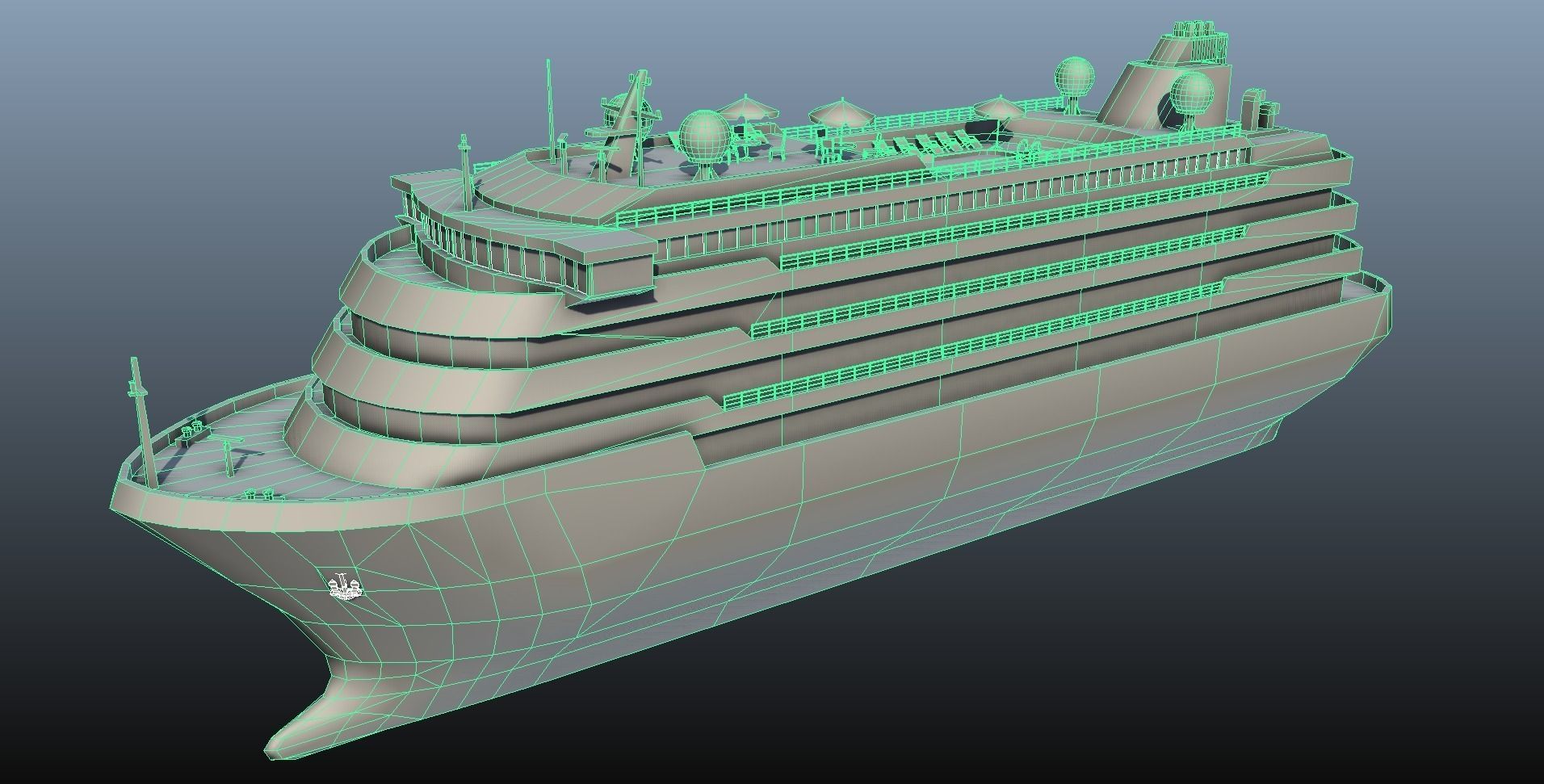 Cruise Liner - low poly Low-poly 3D model_18
