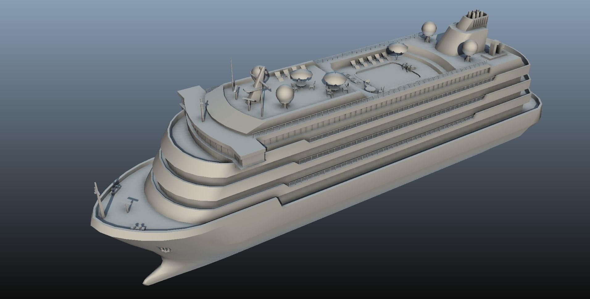 Cruise Liner - low poly Low-poly 3D model_17