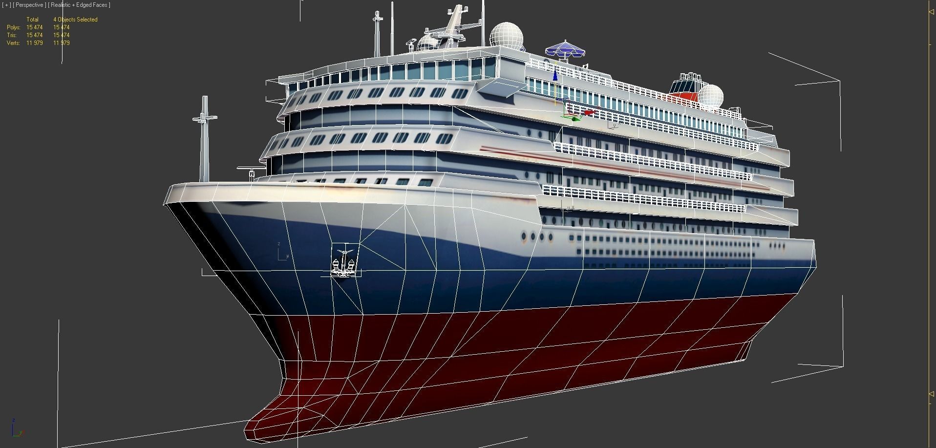 Cruise Liner - low poly Low-poly 3D model_6