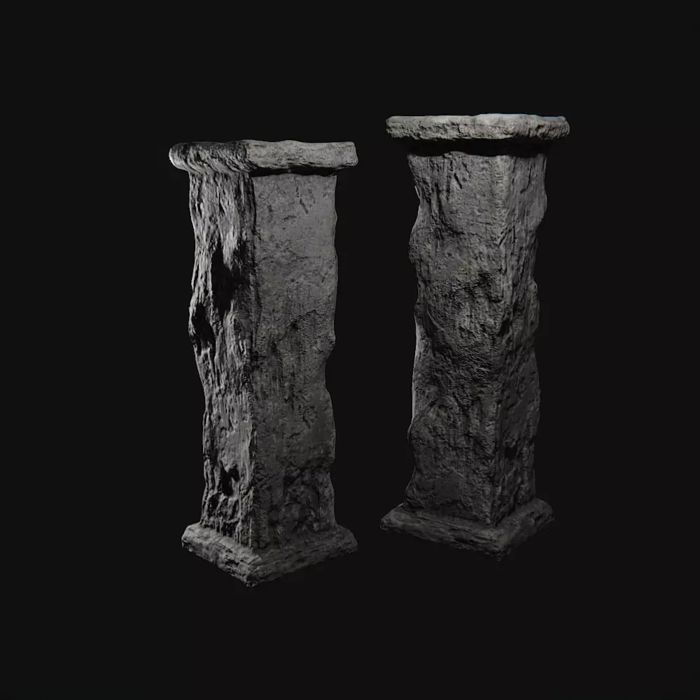 Ancient Column for Games Low-poly 3D model_0