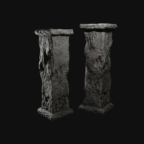 Ancient Column for Games Low-poly 3D model