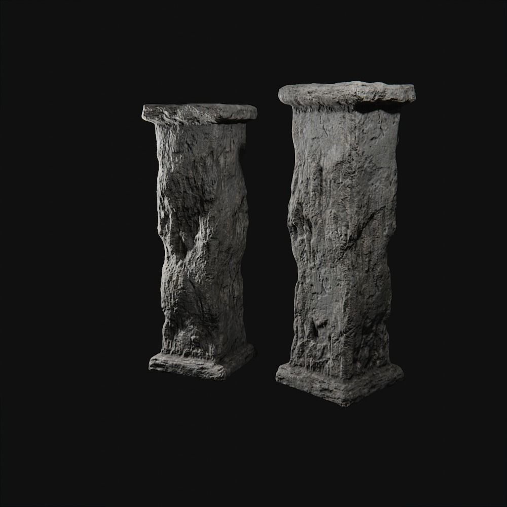 Ancient Column for Games Low-poly 3D model_3