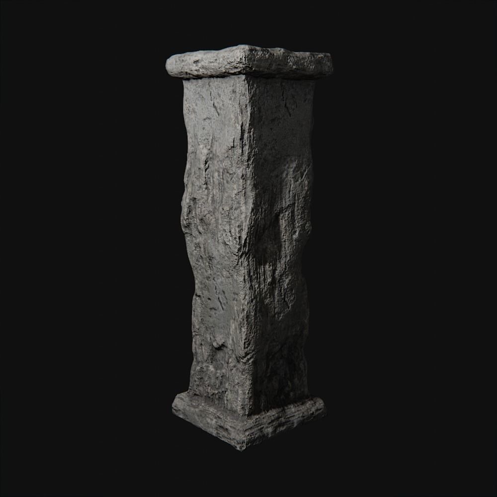 Ancient Column for Games Low-poly 3D model_4